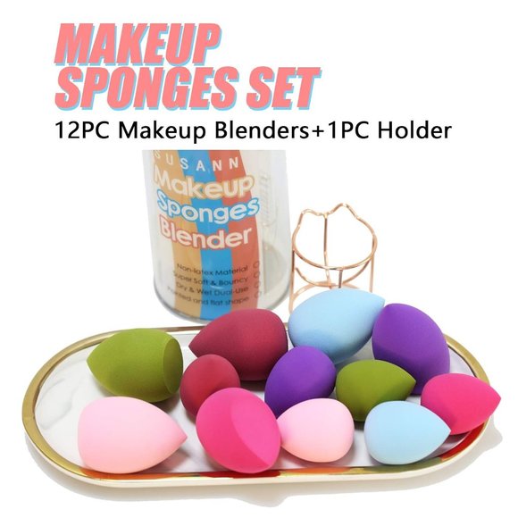 12pcs Beauty Foundation Holder Blending Cosmetic Puff Flawless Sponges - Picture 2 of 7